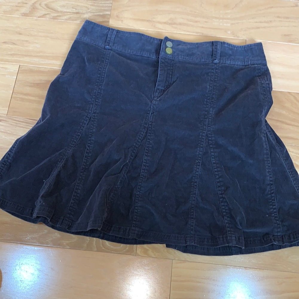 EUC Athleta dark gray corduroy skirt 8 petite - Picture 1 of 7